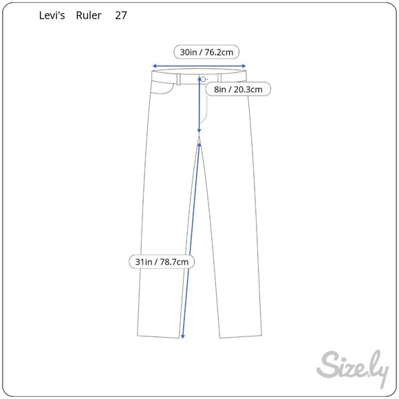 Vintage 1996 LVC LEVIS Capital E 30X31 Size 27 Ruler USA - Picture 8 of 8